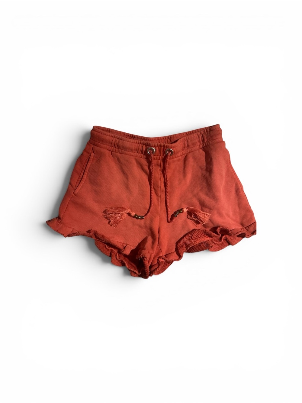 NWT Paige Women's Amandine Faded Watermelon Shorts with Ruffled Hem XS
